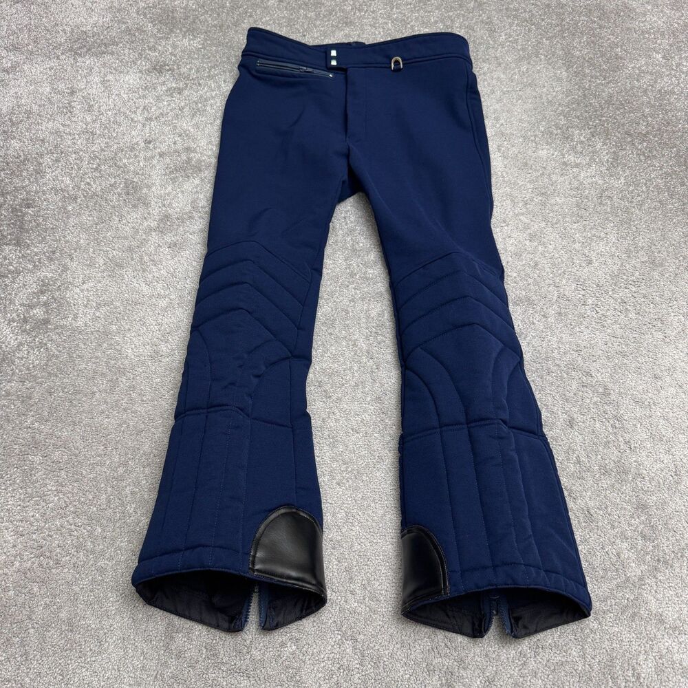 Vintage Snowy Mountain Ski Snowboard Pants Men 32 Reg Navy Blue Schoeller Fabric